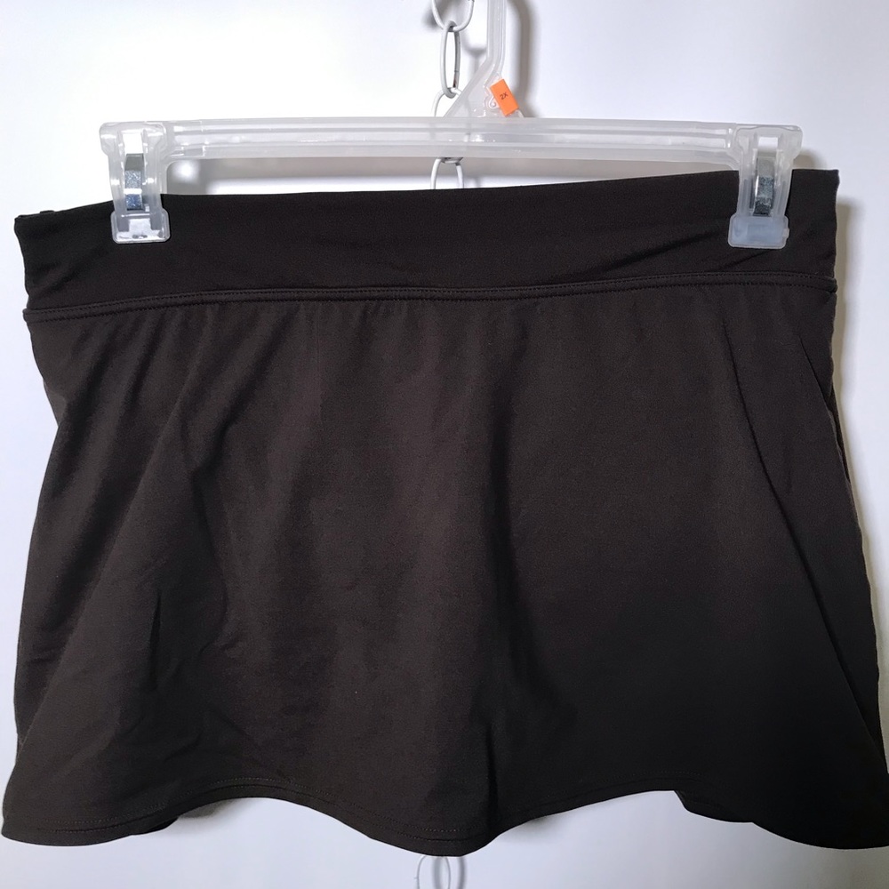 Lands end swim bottom skort chocolate brown size 8